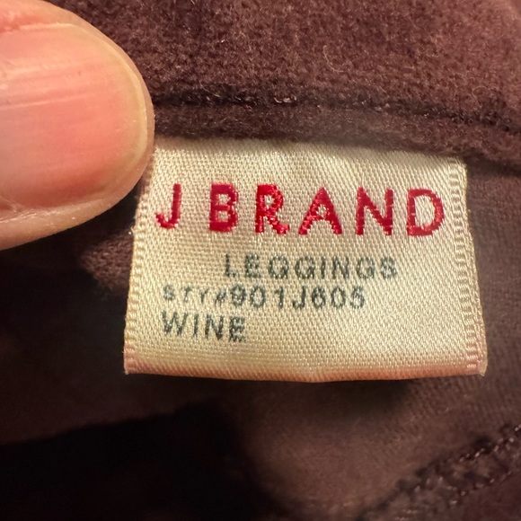J Brand Velvet Skinny Legging Pant Burgundy Wine Size 28 Stretch - Picture 5 of 7